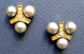 Gold & Pearl Earrings by Brad Smith